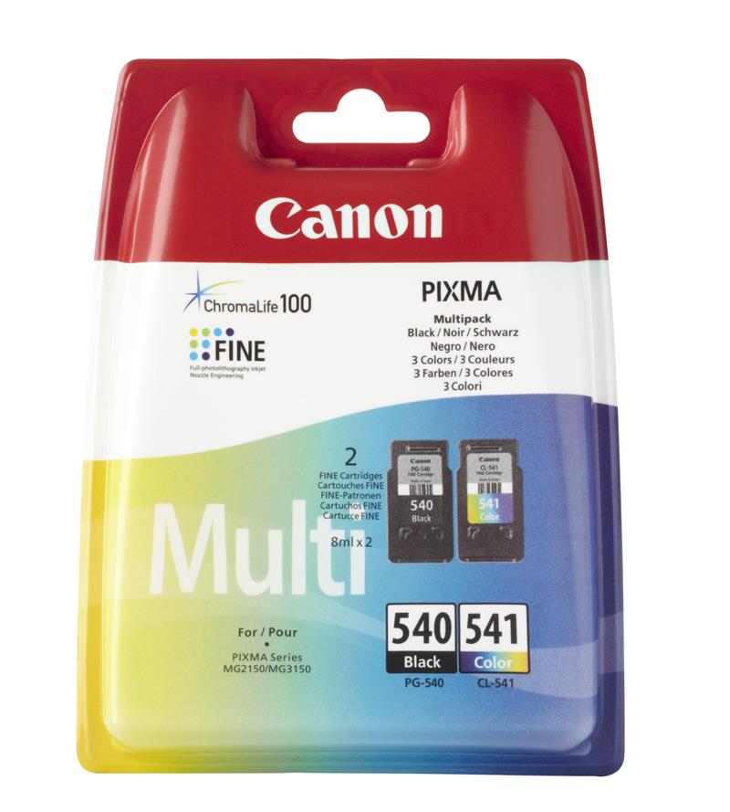 Canon PG-540/CL-541 Multi pack Origineel Zwart, Cyaan, Magenta, Geel Multipack 2 stuk(s)