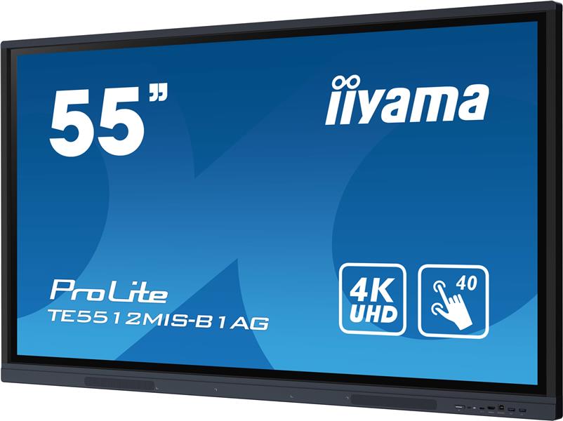 iiyama TE5512MIS-B1AG beeldkrant Digitale signage flatscreen 139,7 cm (55"") LED Wifi 400 cd/m² 4K Ultra HD Zwart Touchscreen Type processor Android 1