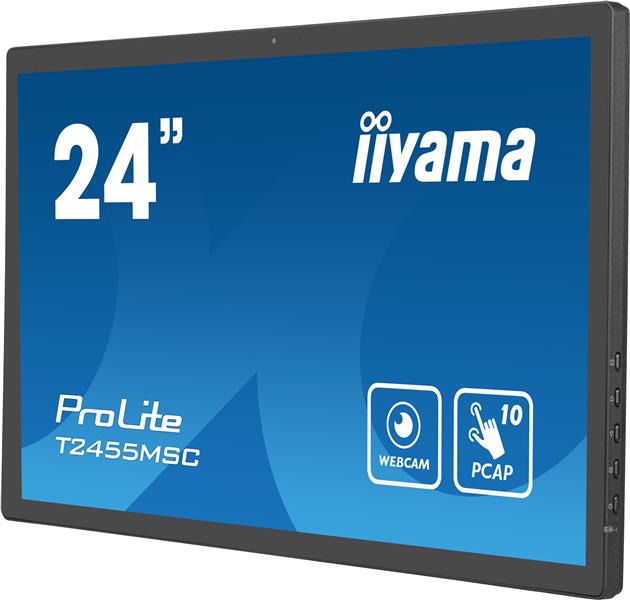 iiyama T2455MSC-B1 beeldkrant Digitale signage flatscreen 61 cm (24"") LED 400 cd/m² Full HD Zwart Touchscreen