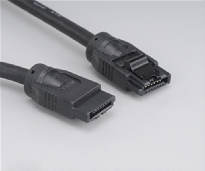 Akasa SATA revision 3 0 6 0Gb s transfer black rounded cable 100cm 7 pin connector with secure latch *SATAM *SATAF