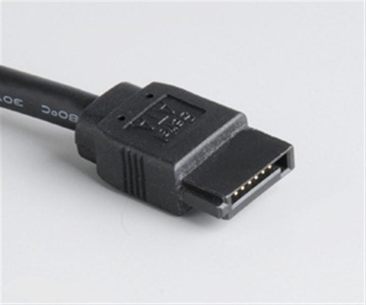 Akasa sata 3 0 6gb s black rounded cable 100cm with right angle secure latch and straight connectors *MBM *SATAM