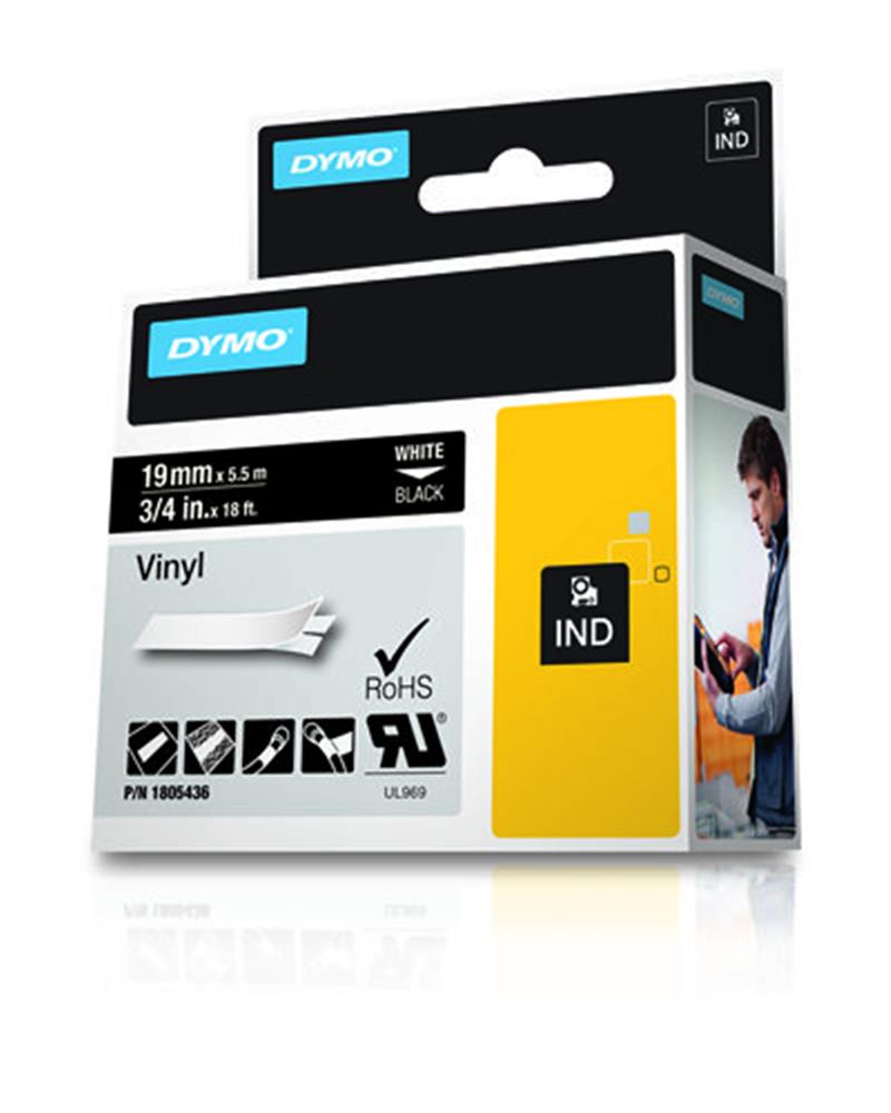 DYMO 1805436 labelprinter-tape Wit op zwart