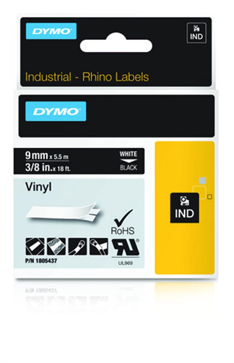 DYMO 1805437 labelprinter-tape Wit op zwart