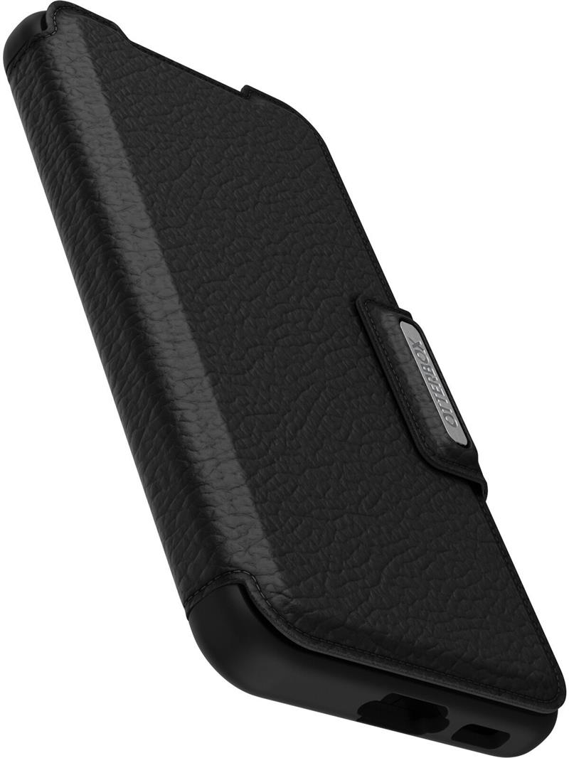 OtterBox Strada-hoesje voor Galaxy S23, schokbestendig, valbestendig, lederen folio met kaarthouder, 3x getest volgens militaire standaard, Zwart