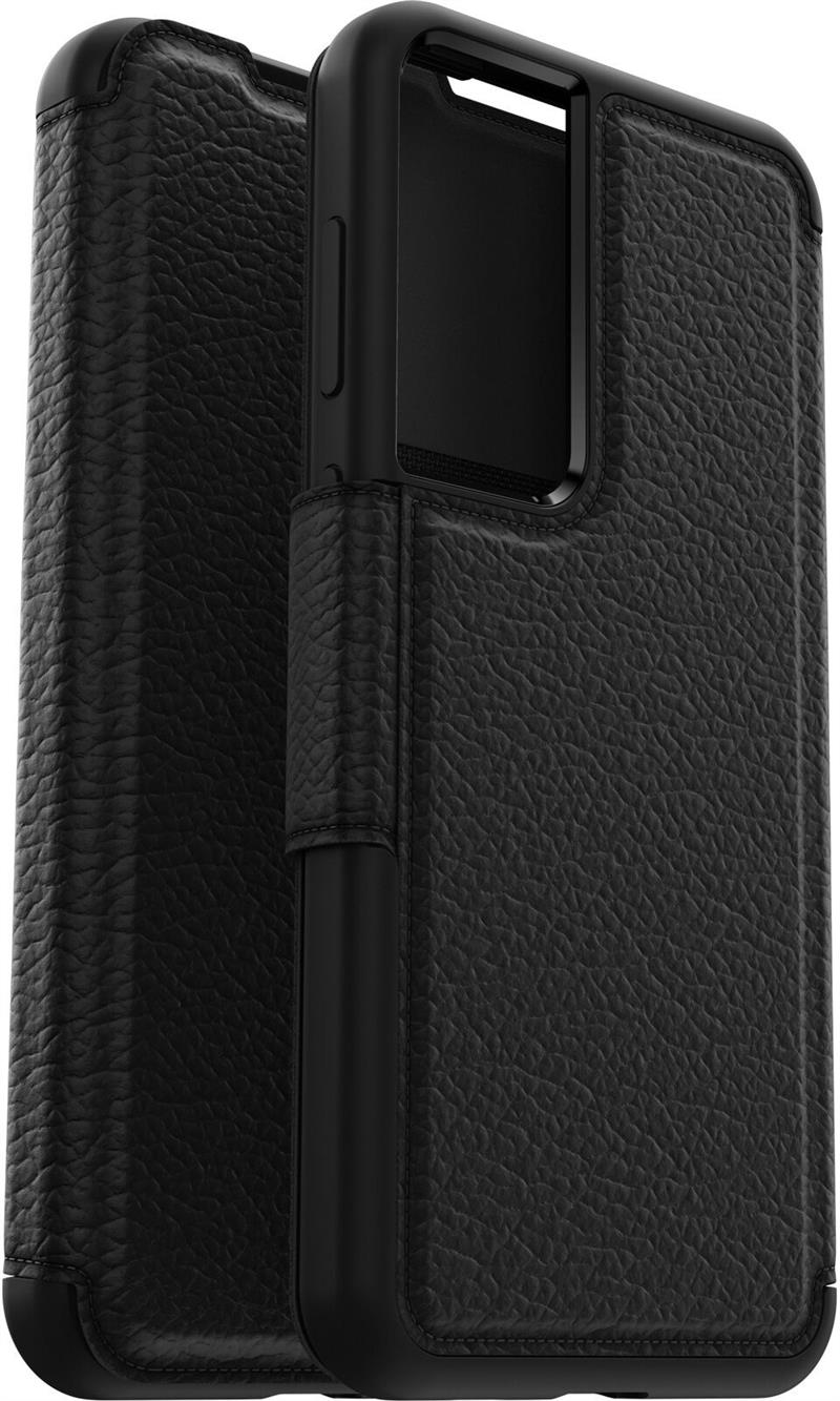 OtterBox Strada-hoesje voor Galaxy S23+ , schokbestendig, valbestendig, lederen folio met kaarthouder, 3x getest volgens militaire standaard, Zwart