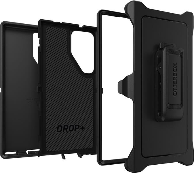 OtterBox Defender Case voor Galaxy S23 Ultra, Schokbestendig, Valbestendig, Ultra-robuust, Beschermhoes, 4x Getest volgens Militaire Standaard, Zwart