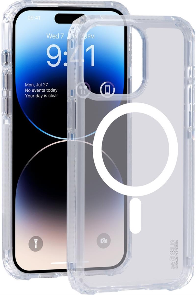 SoSkild Apple iPhone 15 Pro Defend Case Magnetic Ring Transparent