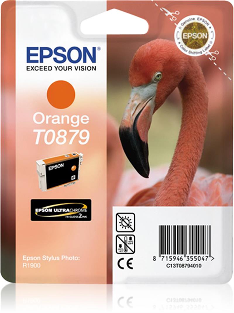 Epson Flamingo inktpatroon Orange T0879 Ultra Gloss High-Gloss 2