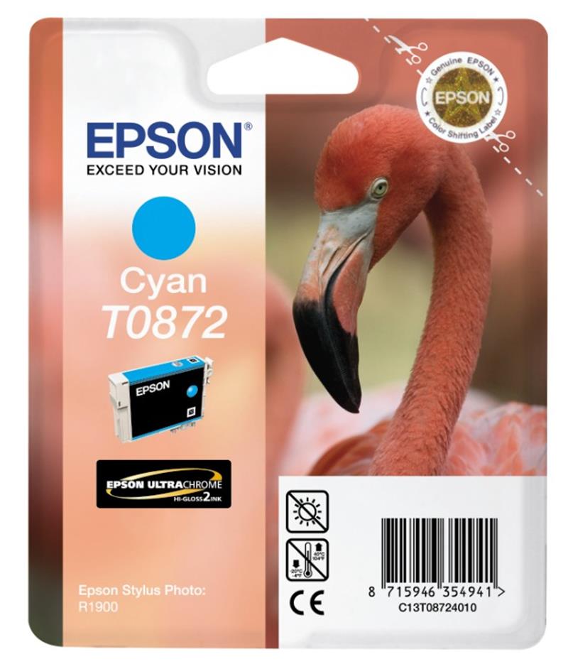 Epson Flamingo inktpatroon Cyan T0872 Ultra Gloss High-Gloss 2