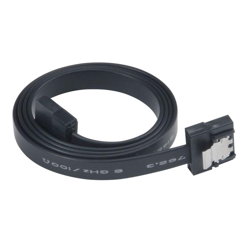 Akasa super slim sata rev 3 0 data cable with securing latches - 30cm black *SATAM