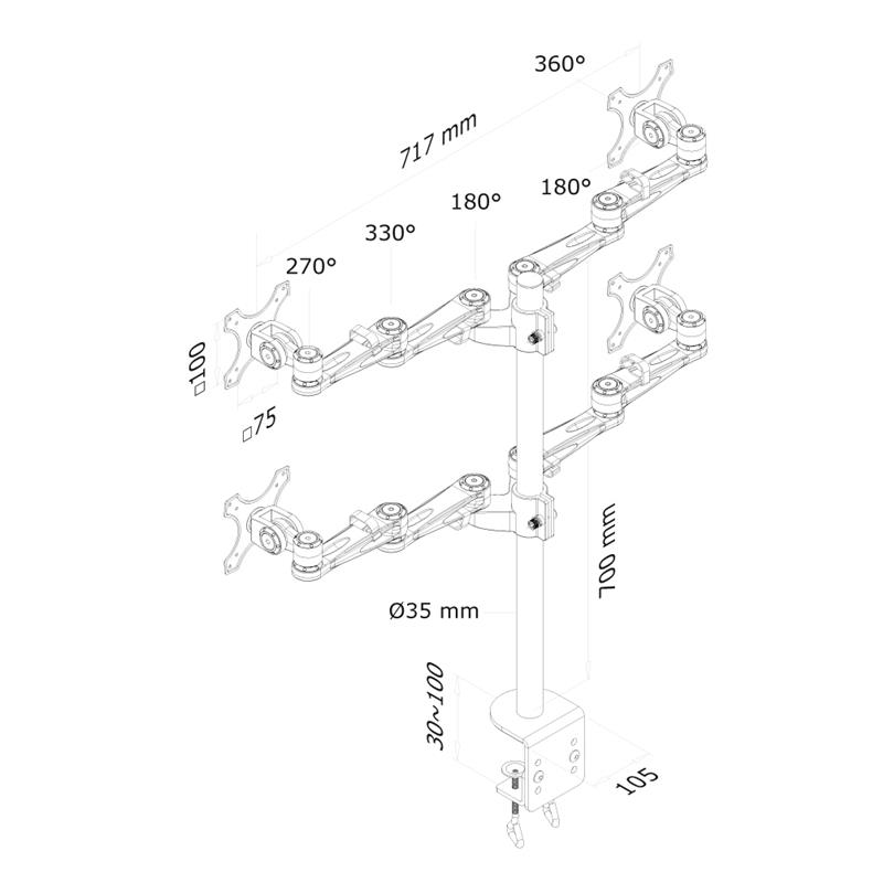 Newstar flatscreen bureausteun