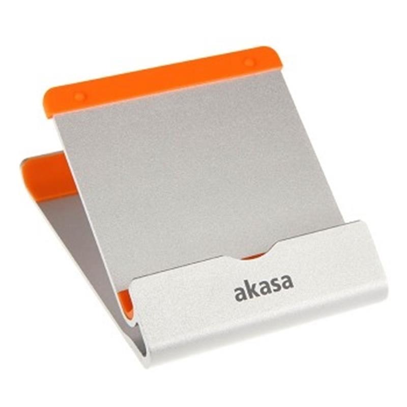 Akasa Scorpio aluminium and orange tablet stand with two viewing angles