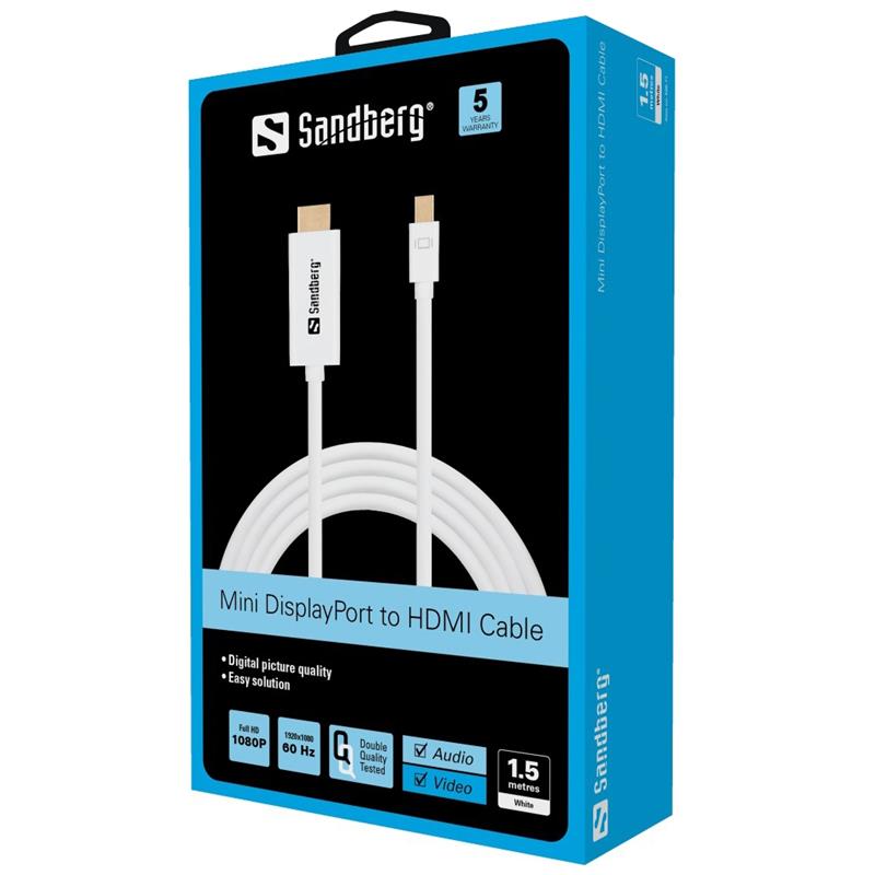 Sandberg Cable MiniDP>HDMI 1.5m