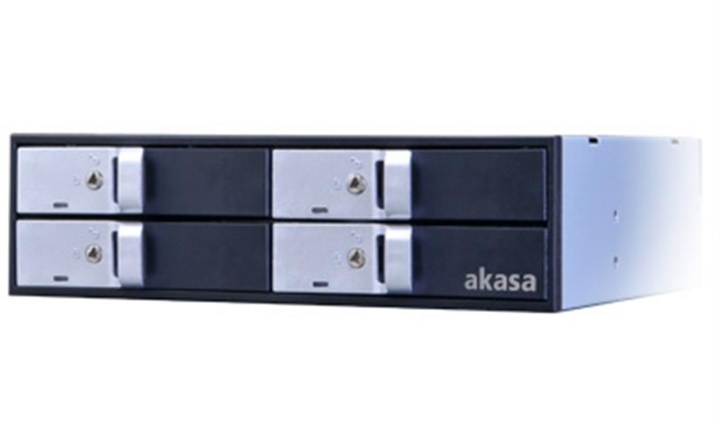 Akasa lokstor m22 tool free 4 x 2 5 ssd sata hdd dock in 5 25 pc bay