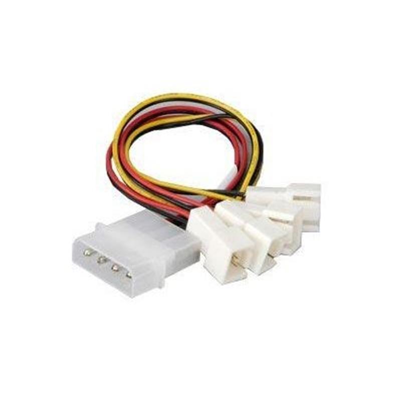 Akasa 4 pin psu molex to 4 * 3 pin fans speed reduction on 2 fans *MOLEXM *FANM