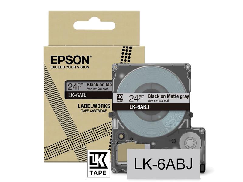 Epson C53S672088 labelprinter-tape Zwart op grijs LK