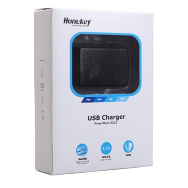 Huntkey ipod i phone iPad MP3 car charger white blue cable white max 2A