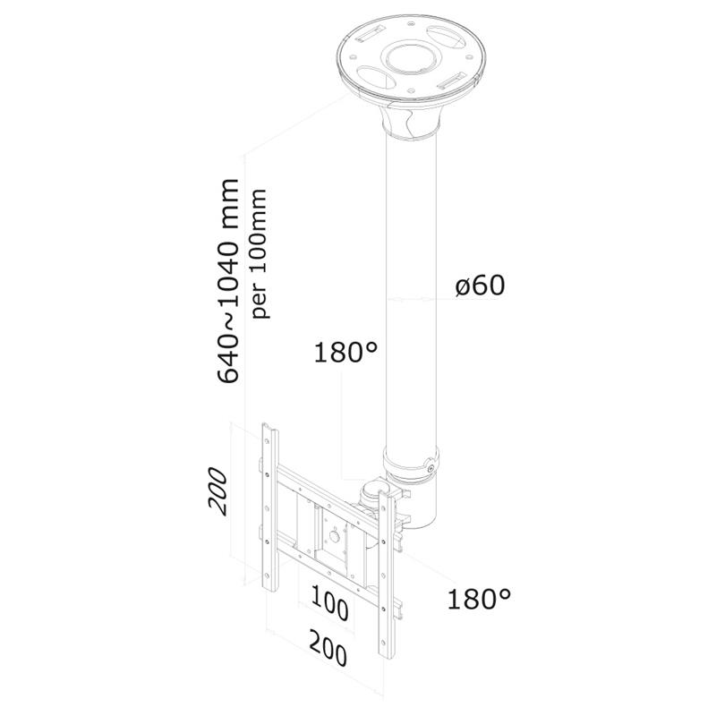 Neomounts monitor plafondsteun