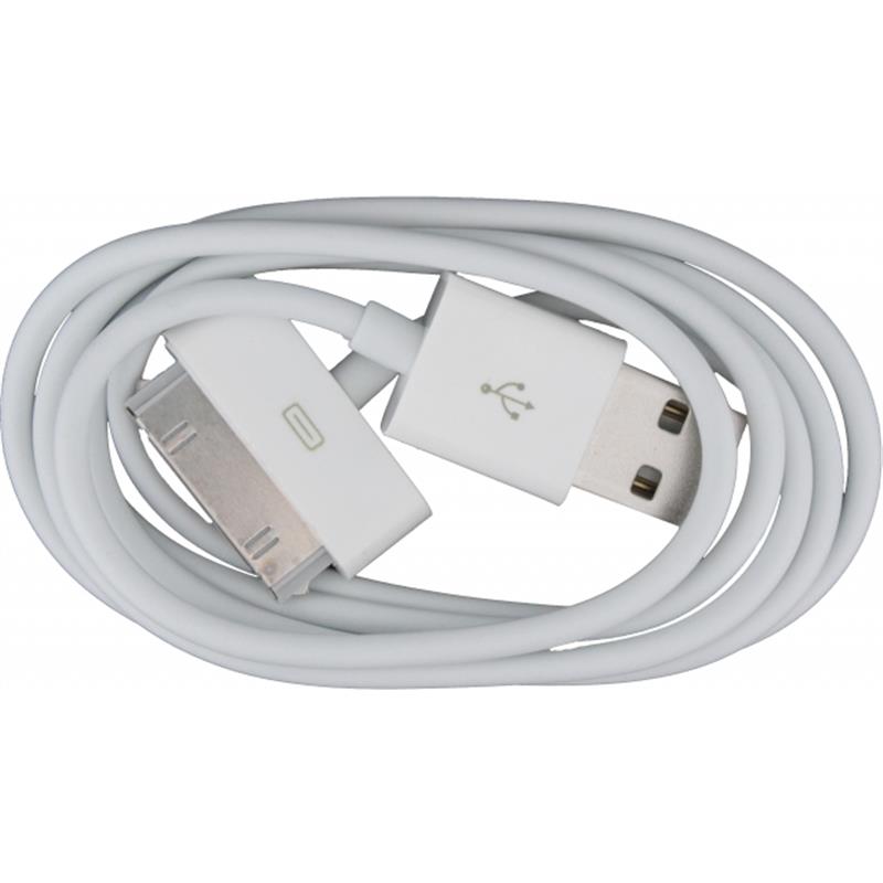 Xccess Data Cable Apple iPhone 3G s 4 s iPad 2 3 4 White Bulk