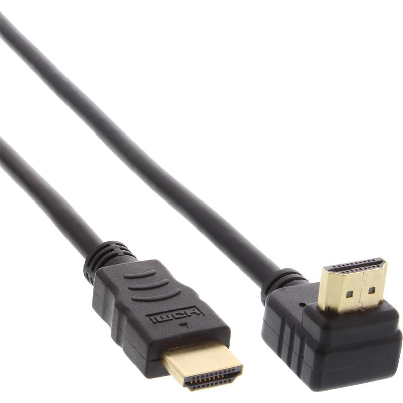InLine High Speed HDMI Cable with Ethernet angled gold plated 5m