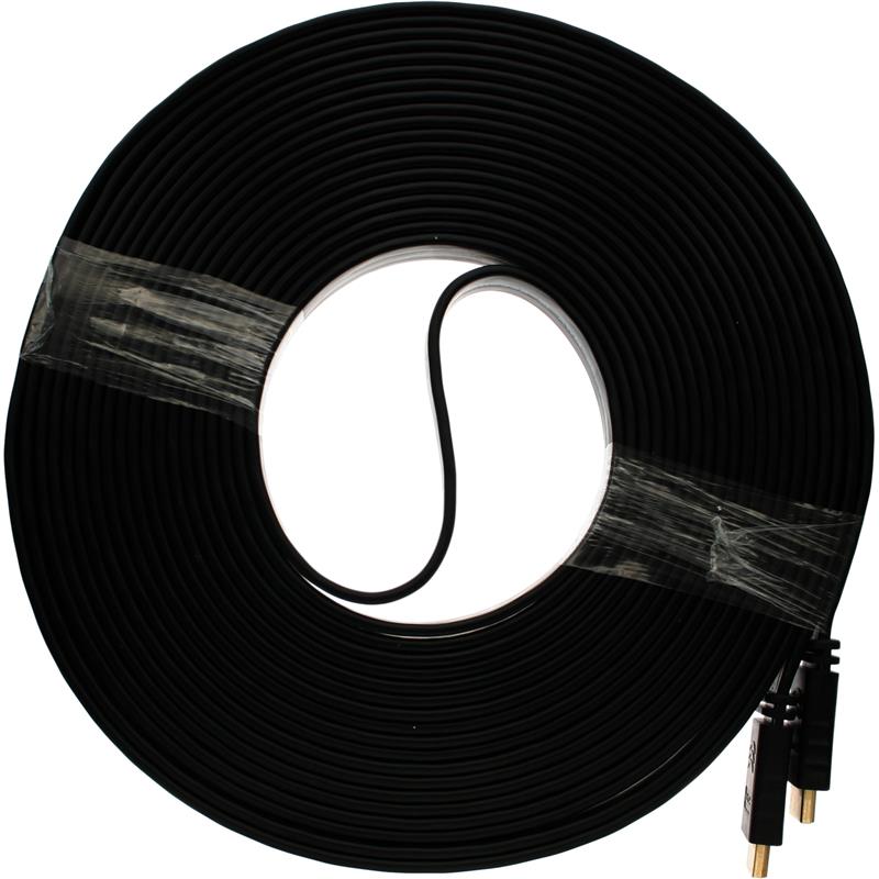 InLine HDMI Flatkabel High Speed HDMI Cable with Ethernet verg Kontakte zwart 10m