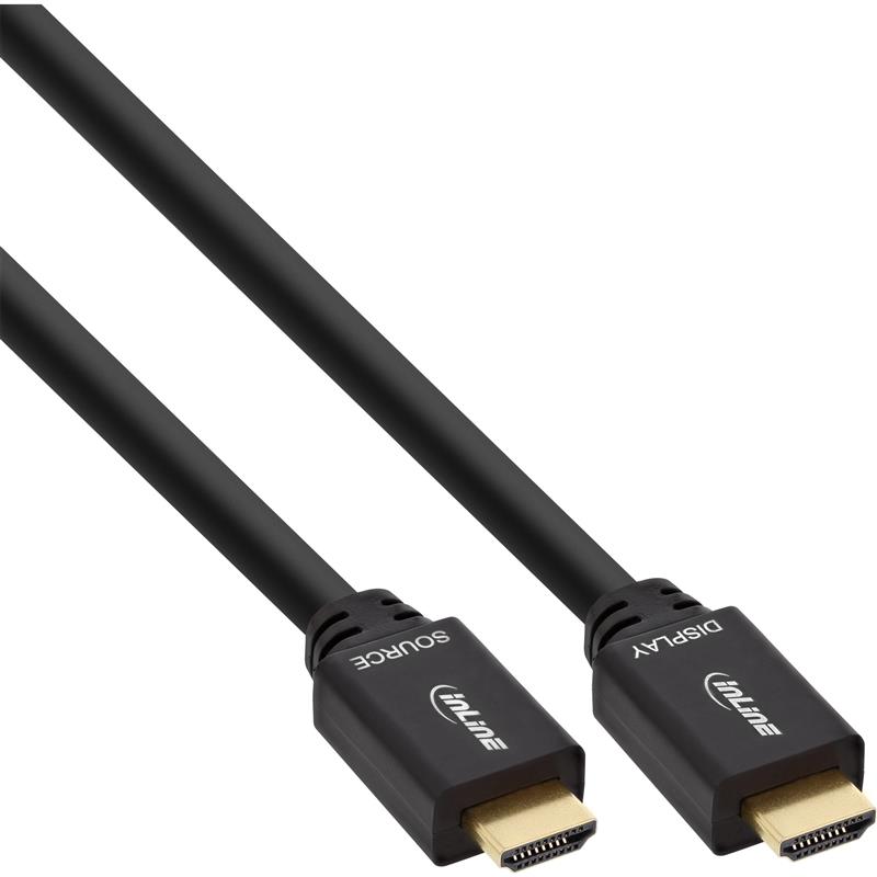 InLine Active High Speed HDMI Cable with Ethernet male gold plated black 30m