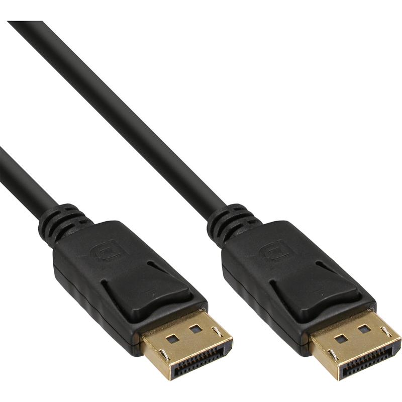 InLine DisplayPort kabel zwart vergulde contacten 0 3m