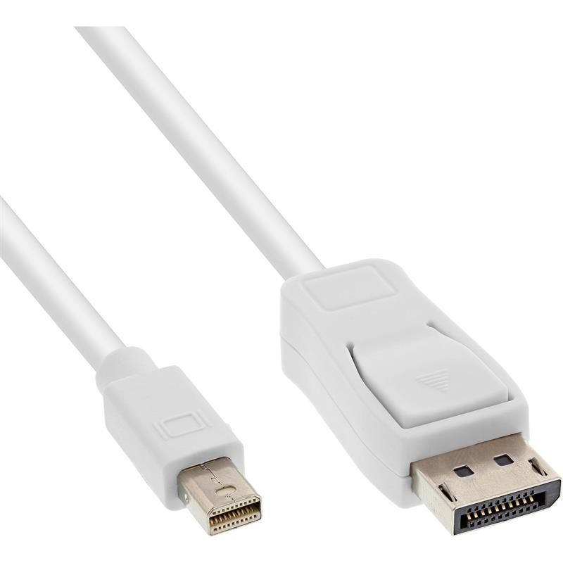 InLine Mini DisplayPort OUT zu DisplayPort IN Kabel wit 2m