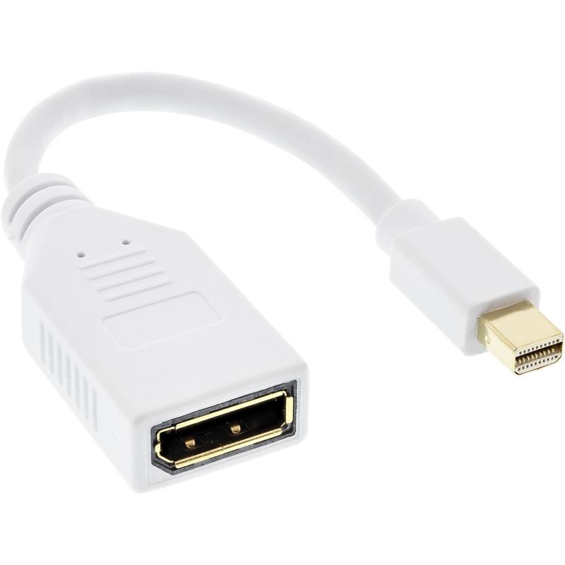 InLine Mini DisplayPort male to DisplayPort female cable 4K2K white 0 15m