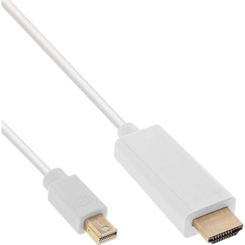 InLine Mini DisplayPort zu HDMI Konverter Kabel wit 3m met Audio