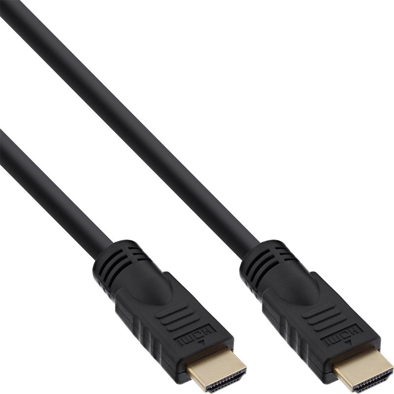 InLine High Speed HDMI Cable with Ethernet male to male gold plated black 5m