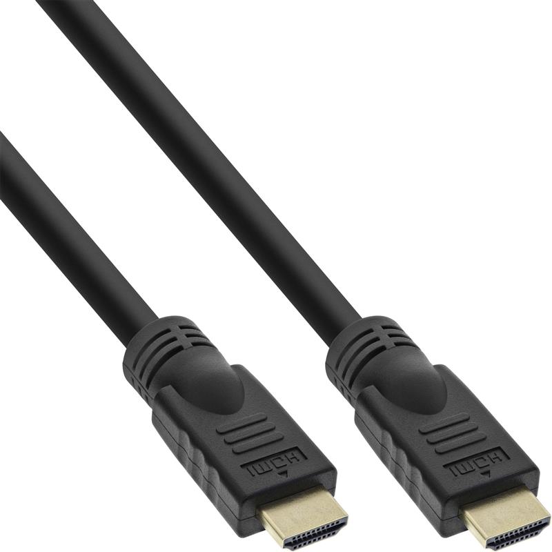 InLine HiD High Speed HDMI Cable with Ethernet 4K2K M M black golden contacts 10m
