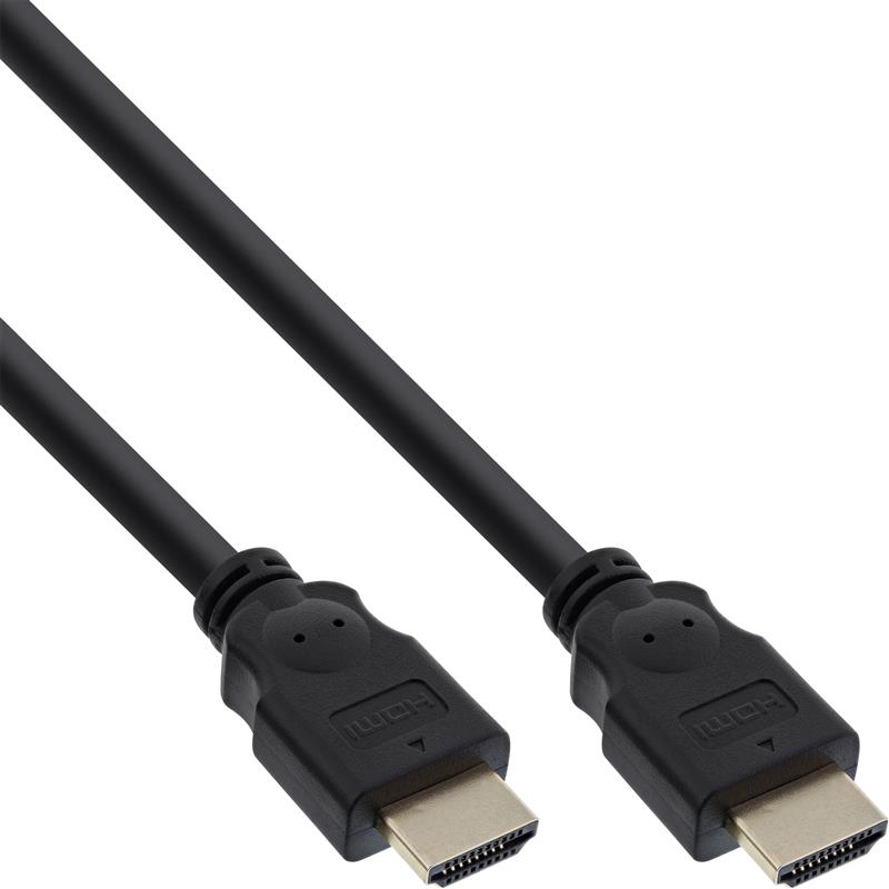 InLine HDMI kabel 19-pins M M zwart vergulde contacten 1m