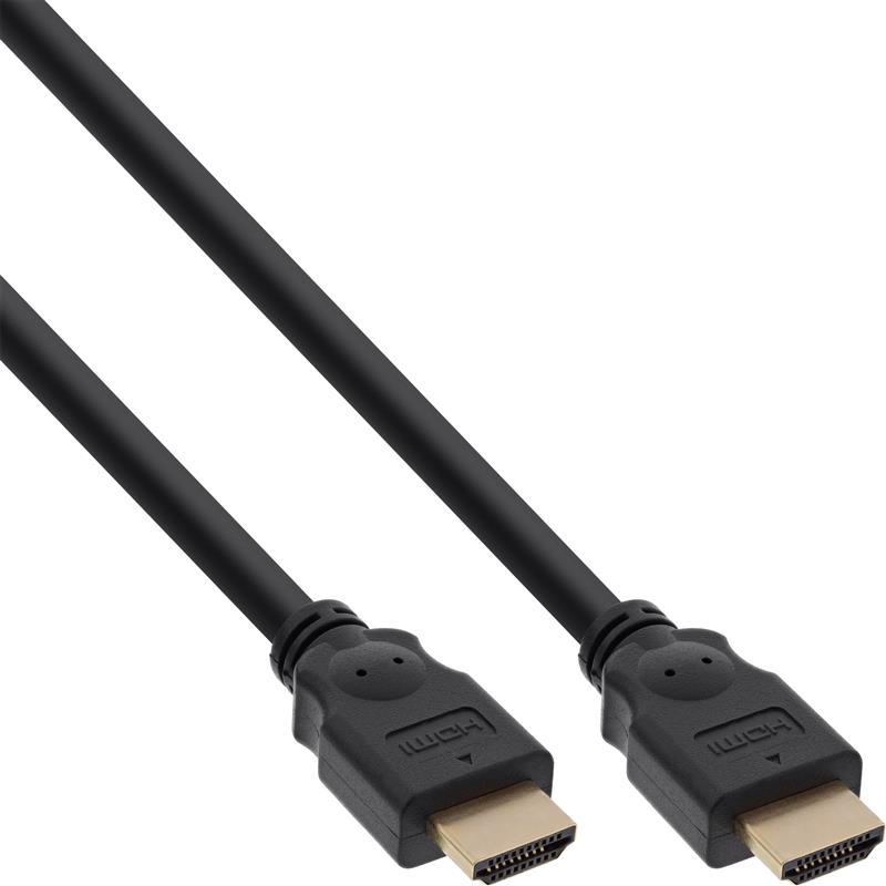 InLine HDMI kabel 19-pins M M zwart vergulde contacten 3m