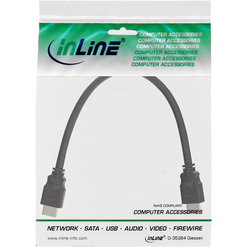 InLine HDMI kabel High Speed HDMI kabel M M zwart 0 3m