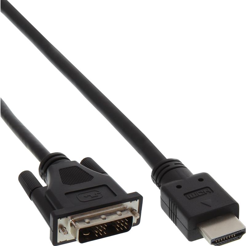 InLine HDMI-DVI kabel HDMI Male naar DVI Male 18 1 zwart 3m