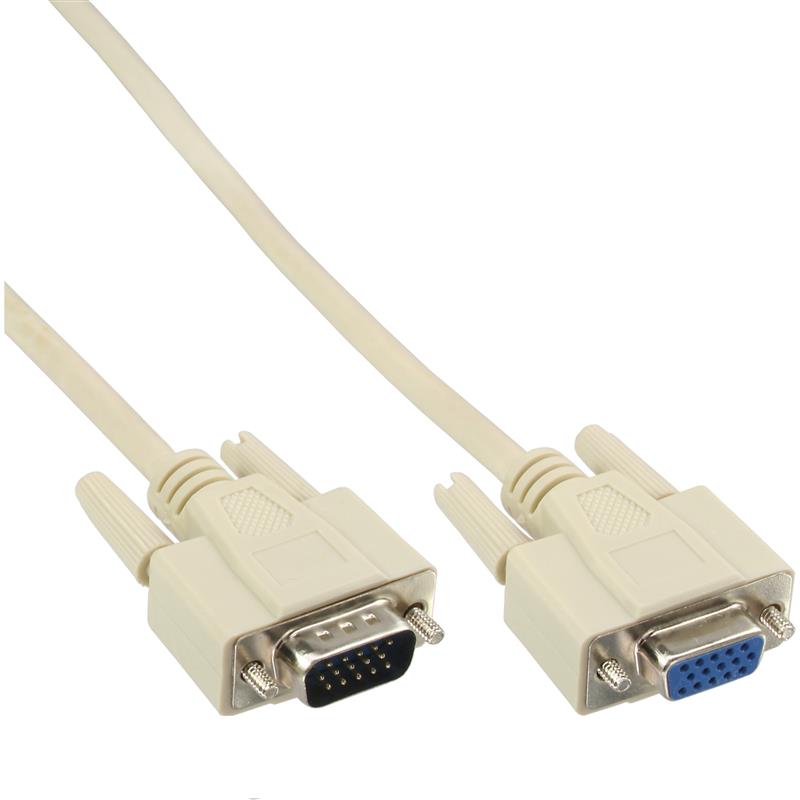 InLine VGA kabel beige 15HD M V 10m