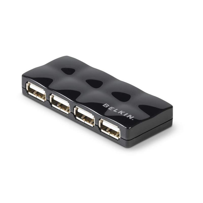 Belkin 4-Port USB 2.0 480 Mbit/s Zwart