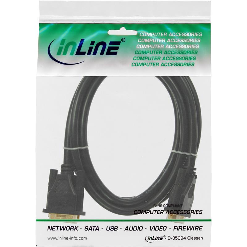 InLine DVI-D kabel Premium 24 1 M M Dual Link verguld 3m