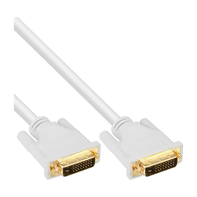 InLine DVI-D kabel 24 1 M M Dual Link wit goud 5m