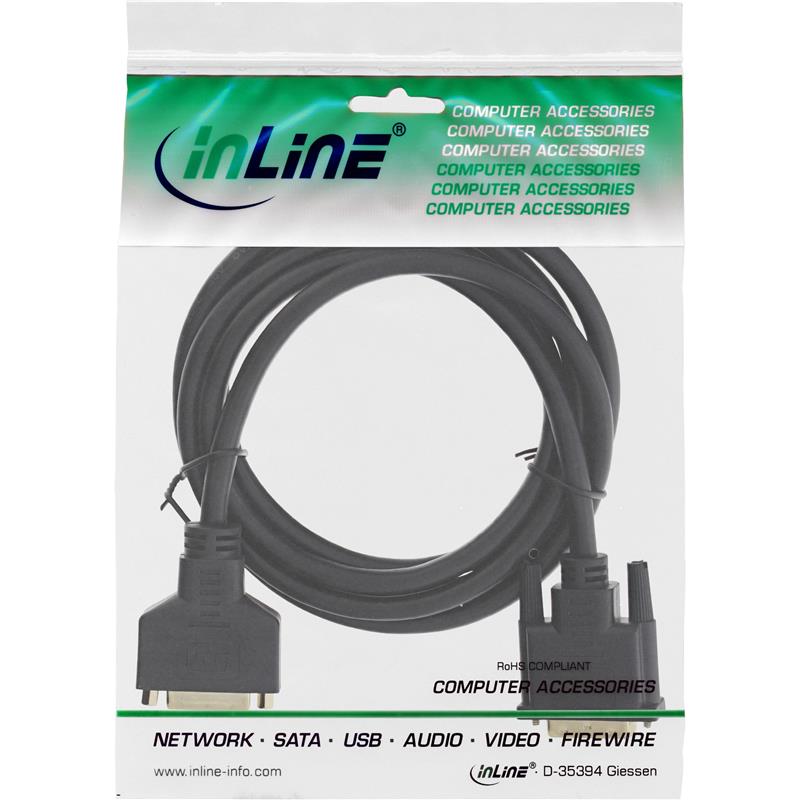 InLine DVI-D kabel Premium 24 1 M V Dual Link verguld 3m