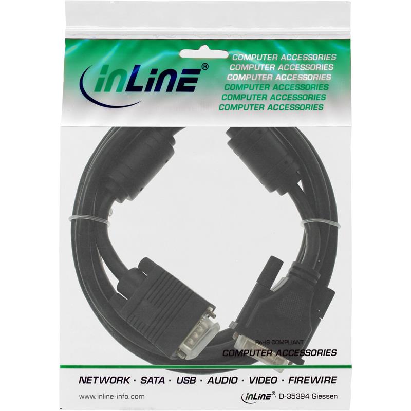 InLine DVI-A adapter 12 5 Male naar 15-pins HD Male VGA 5m