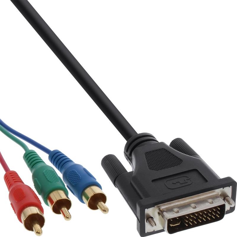 InLine DVI-I kabel 24 5 Male naar 3x Tulpplug RGB 3m