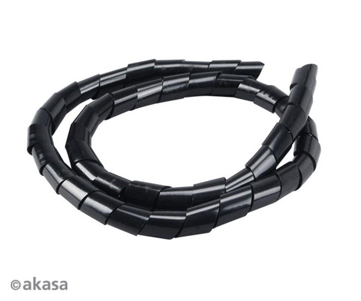 Akasa black cable management kit spiral wrap cable ties cable clamps