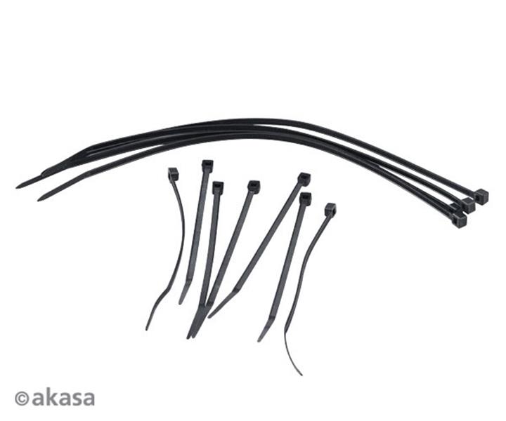 Akasa black cable management kit spiral wrap cable ties cable clamps