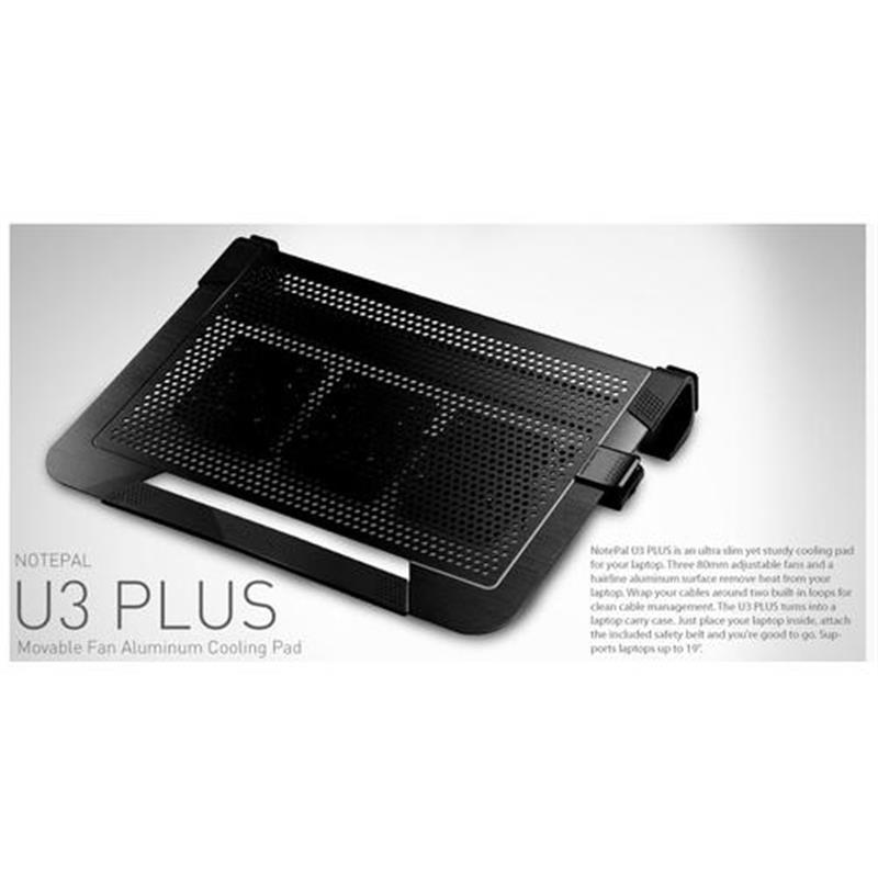 Cooler Master NotePal U3 Plus notebook cooling pad 48 3 cm 19 1800 RPM Zwart