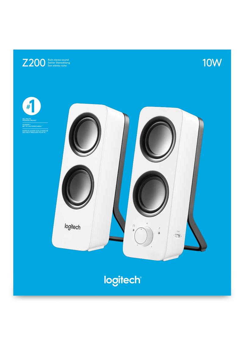 Logitech Z200 luidspreker 10 W Wit Bedraad
