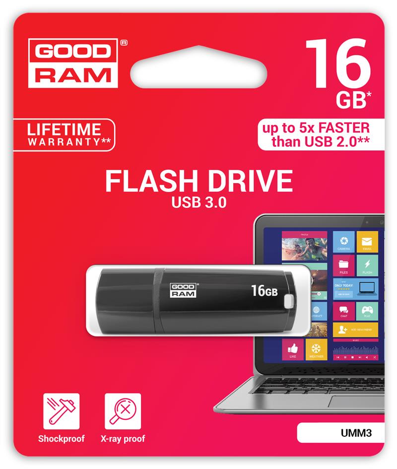 Goodram UMM3 USB flash drive 16 GB USB Type-A 3.2 Gen 1 (3.1 Gen 1) Zwart
