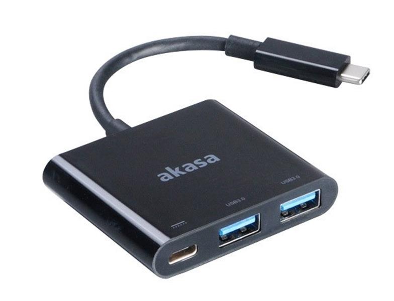 Akasa Type C power deliver adapter with two USB 3 0 Hub