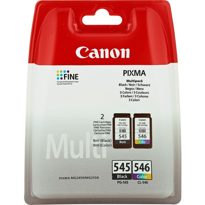 Canon PG-545/CL-546 inktcartridge 2 stuk(s) Origineel Normaal rendement Zwart, Cyaan, Magenta, Geel